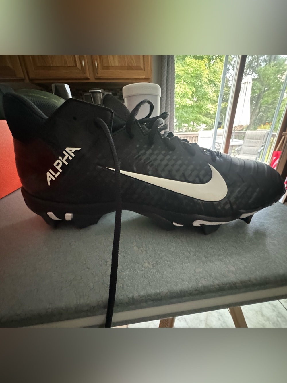 Nike Men’s Black and White Alpha Athletic Cleats